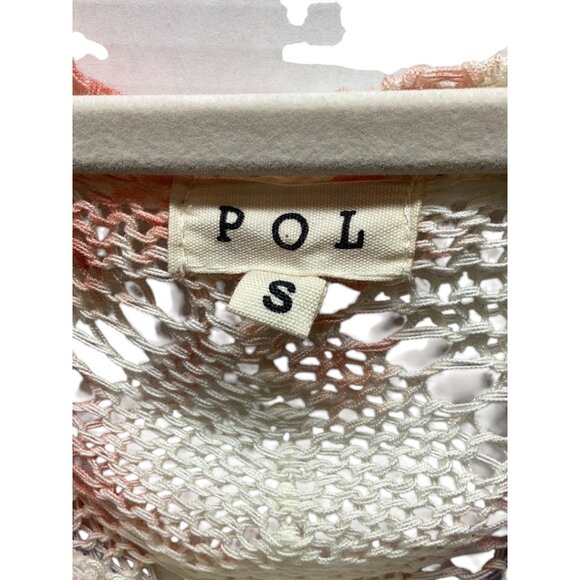 #100 POL CROCHET SWEATER -XS WHITE BLUE PINK - Picture 3 of 5